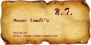 Moser Tamás névjegykártya